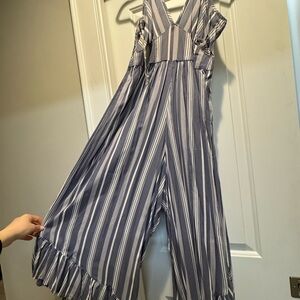 Striped Sleeveless Jumpsuit